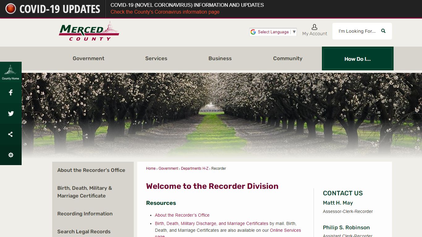 Welcome to the Recorder Division | Merced County, CA - Official Website