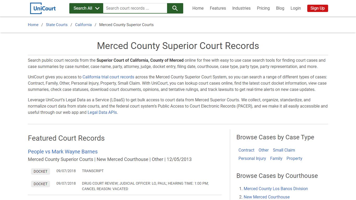 Merced County Superior Court Records | California | UniCourt
